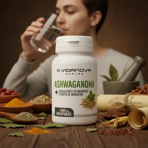 Ashwagandha + Magnesio 1000mg 60 CAPS- ¡hola Energía, Adiós Estrés!