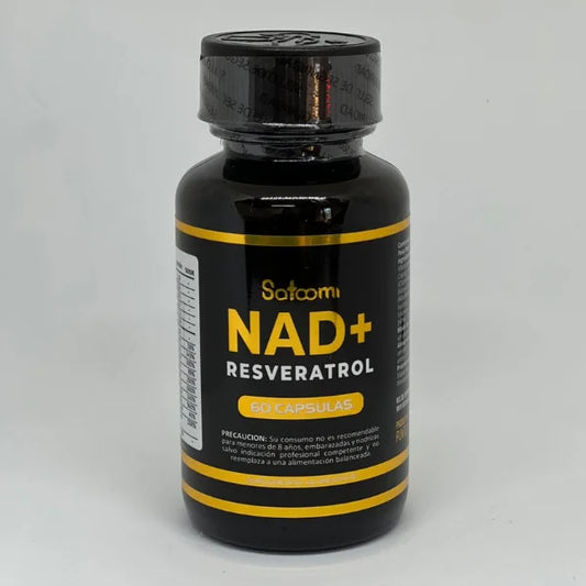 Satoomi, NAD+, Resveratrol X60Cap- Fórmula Avanzada para Vitalidad y Longevidad